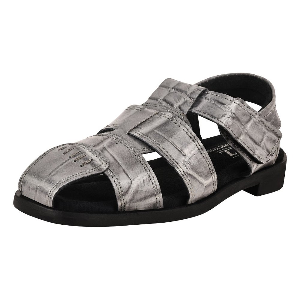 LIBERTYZENO Boys Closed Toe Crocodile Print Genuine Leather Fishermen sa…